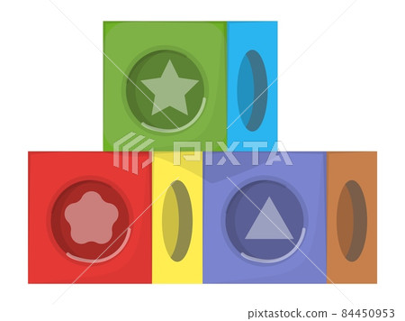 Children building blocks. Colorful cubes. Educational toys Children building blocks. Colorful cubes. Educational toys 84450953