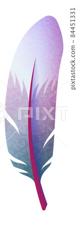 Vintage quill. Colorful textured feather from rooster wing 84451331