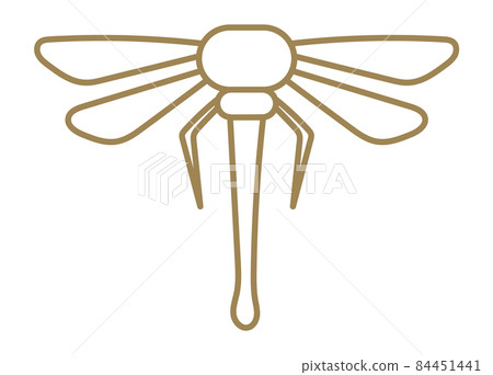 Dragonfly icon. Golden linear logo. Flight symbol Dragonfly icon. Golden linear logo. Flight symbol 84451441