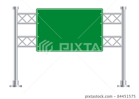 Highway information board. Green road sign icon 84451575