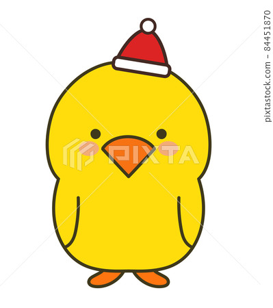 Illustration of a chick wearing a Santa hat Illustration of a chick wearing a Santa hat 84451870