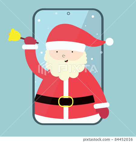 A cute cartoon Santa Claus in smartphone A cute cartoon Santa Claus in smartphone 84452016