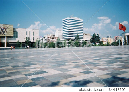 Greek rock formation Meteora monastery standing on a cliff 84452501