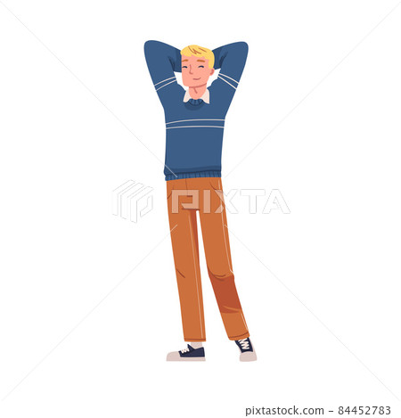 Young Excited Male Feeling Happy in Anticipation of Festive Gifts Vector Illustration Young Excited Male Feeling Happy in Anticipation of Festive Gifts Vector Illustration 84452783