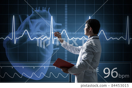 Doctor works with digital interface 84453015
