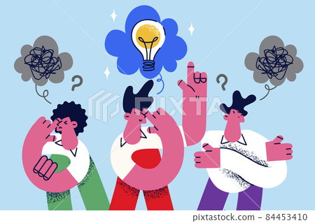 Employees think together develop business strategy Employees think together develop business strategy 84453410