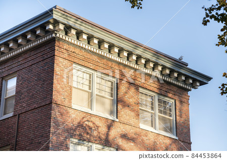 Traditional red bricks building exterior at Tacoma, Washington Traditional red bricks building exterior at Tacoma, Washington 84453864
