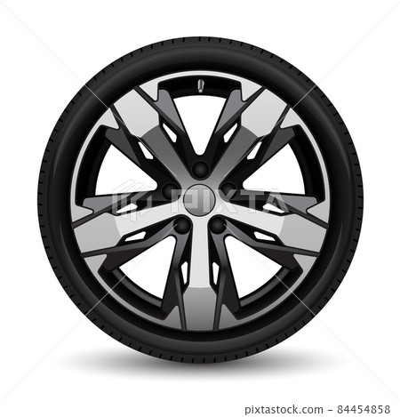 Realistic aluminum wheel car tire style racing grey on white background vector Realistic aluminum wheel car tire style racing grey on white background vector 84454858