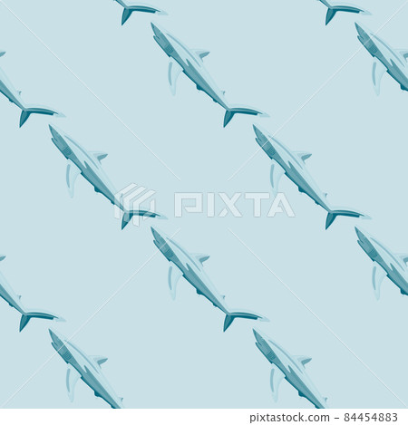 Seamless pattern Blue shark on pastel background. Texture of marine fish for any purpose. Seamless pattern Blue shark on pastel background. Texture of marine fish for any purpose. 84454883