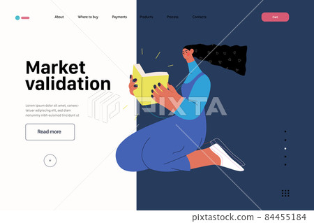 Startup illustration, website landing template. Concept of building new business Startup illustration, website landing template. Concept of building new business 84455184