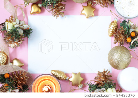 Christmas invitation mockup with Christmas decorations 84455370