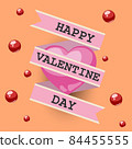 Happy Valentine 's day text on  card tag with heart . 84455555