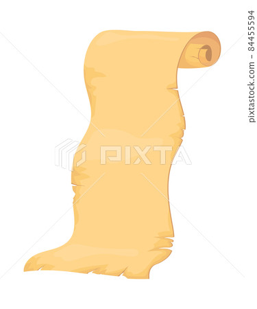 Kings decree. Unrolled scroll aged paper, history texture cartoon vector illustration 84455594