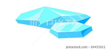 Floating ice pieces. Isolated frame of clean freeze shape, cartoon flat vector illustration 84455821