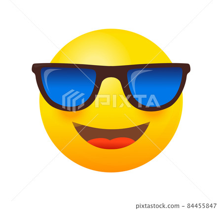 Emoji with Sunglasses. Reactions messenger for web icon vector 84455847