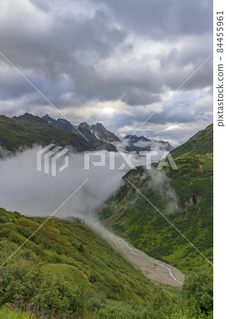 Typical alpine landscape of Swiss Alps near Sustenstrasse, Urner Alps, Canton of Bern, Switzerland Typical alpine landscape of Swiss Alps near Sustenstrasse, Urner Alps, Canton of Bern, Switzerland 84455961