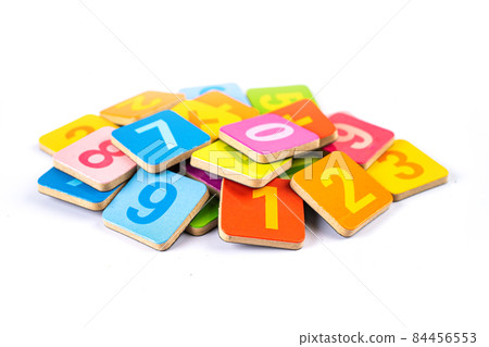 Math number colorful on white background, education study mathematics learning teach concept. Math number colorful on white background, education study mathematics learning teach concept. 84456553