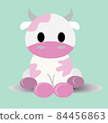Pink cow cartoon animal ,comics sign with vector illustrations. 84456863