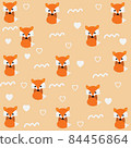 Fox Cartoon animals set of wild life color, vector illustrations. 84456864