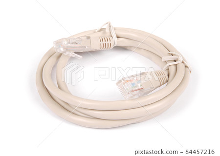 Patch cord grey network cable with molded RJ45 plug Patch cord grey network cable with molded RJ45 plug 84457216
