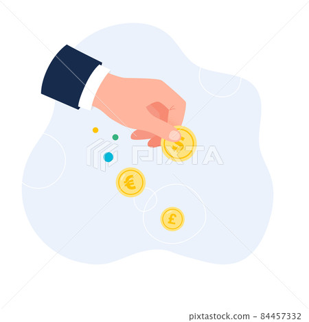Donation and charity concept. Vector flat illustration isolated on the white background. 84457332