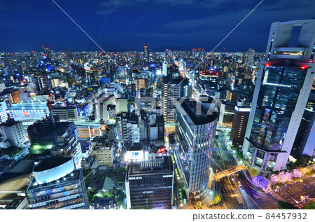 Night view seen from Osaka station front 3rd building Night view seen from Osaka station front 3rd building 84457932
