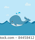 Whale Cartoon Character. Cute Animal Mascot Icon. 84458412