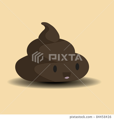 Shit icon with smiling face cartoon symbol or emoji, illustration. Shit icon with smiling face cartoon symbol or emoji, illustration. 84458416
