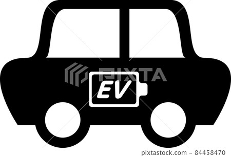 Electric car silhouette icon 84458470