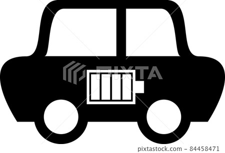 電動汽車剪影圖標 84458471