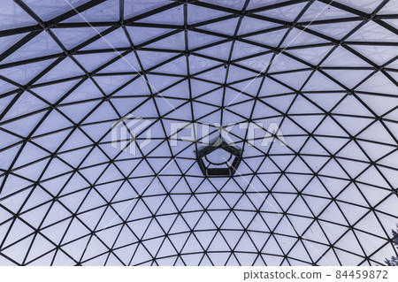 the roof of modern steel and glass construction 84459872