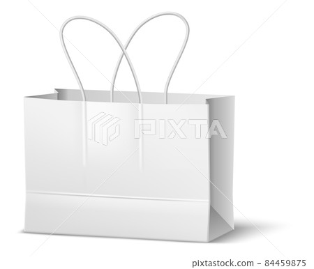 White paper bag. Blank shopping package mockup 84459875