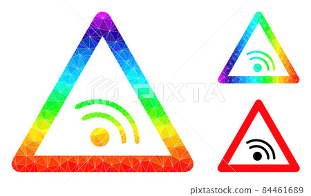 Vector Triangle Filled WiFi Warning Icon with Rainbow Gradient Vector Triangle Filled WiFi Warning Icon with Rainbow Gradient 84461689