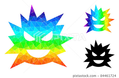 Vector Polygonal Virus Cell Icon with Spectral Colored Gradient Vector Polygonal Virus Cell Icon with Spectral Colored Gradient 84461724