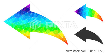 Vector Triangle Filled Undo Icon with Rainbow... - Stock Illustration ...