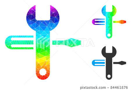 Vector Triangle Filled Tuning Icon with Rainbow... - Stock Illustration ...