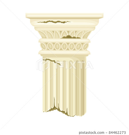 Old broken antique marble pillar, stone column... - Stock Illustration ...