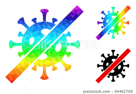 Vector Lowpoly Terminate Coronavirus Icon with Spectrum Gradient Vector Lowpoly Terminate Coronavirus Icon with Spectrum Gradient 84462709