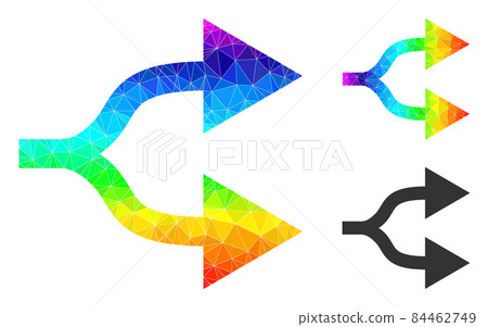 Vector Lowpoly Split Arrows Right Icon with... - Stock Illustration ...