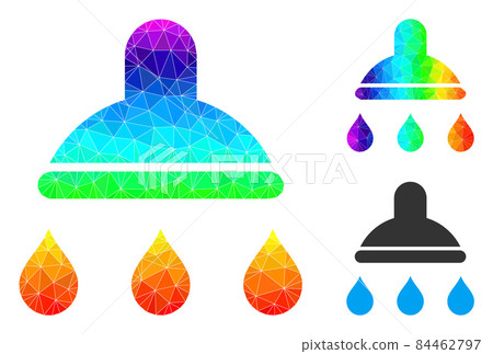 Vector Lowpoly Shower Icon with Spectrum Gradient - Stock Illustration ...