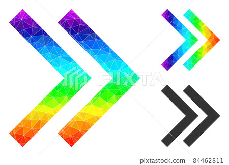 Vector Triangle Filled Shift Right Icon with Rainbow Gradient Vector Triangle Filled Shift Right Icon with Rainbow Gradient 84462811