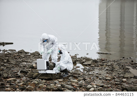 Two Workers at Industrial Disaster Site Two Workers at Industrial Disaster Site 84463115