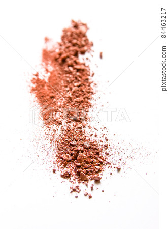 Sample of dry shiny highlighter particles scattered on a white background Sample of dry shiny highlighter particles scattered on a white background 84463217