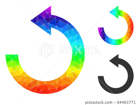 Vector Lowpoly Rotate Left Icon with Spectrum Gradient Vector Lowpoly Rotate Left Icon with Spectrum Gradient 84463771
