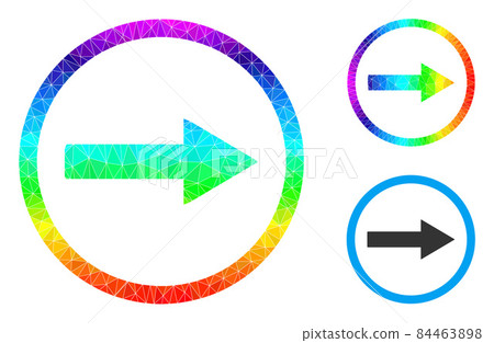 Vector Triangle Filled Right Rounded Arrow Icon with Spectral Colored Gradient Vector Triangle Filled Right Rounded Arrow Icon with Spectral Colored Gradient 84463898