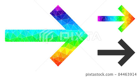 Vector Polygonal Right Arrow Icon with Spectrum... - Stock Illustration ...