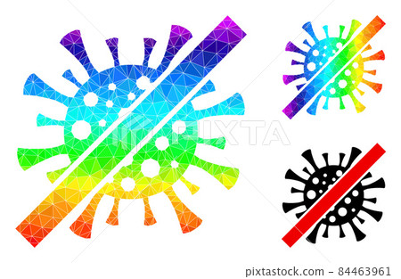 Vector Lowpoly Remove Covid Virus Icon with... - Stock Illustration ...