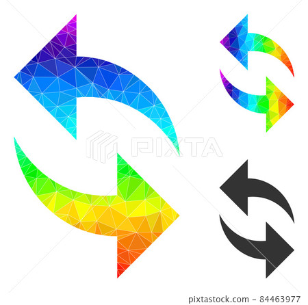 Vector Lowpoly Refresh Icon with Rainbow Gradient 84463977