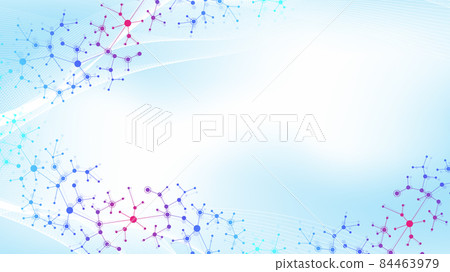 Colorful molecules background. DNA helix, DNA strand, DNA Test. Molecule or atom, neurons. Abstract structure for science or medical background. Scientific blue banner design template illustration. Colorful molecules background. DNA helix, DNA strand, DNA Test. Molecule or atom, neurons. Abstract structure for science or medical background. Scientific blue banner design template illustration. 84463979