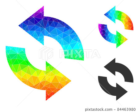 Vector Lowpoly Refresh Icon with Spectrum Gradient - Stock Illustration ...
